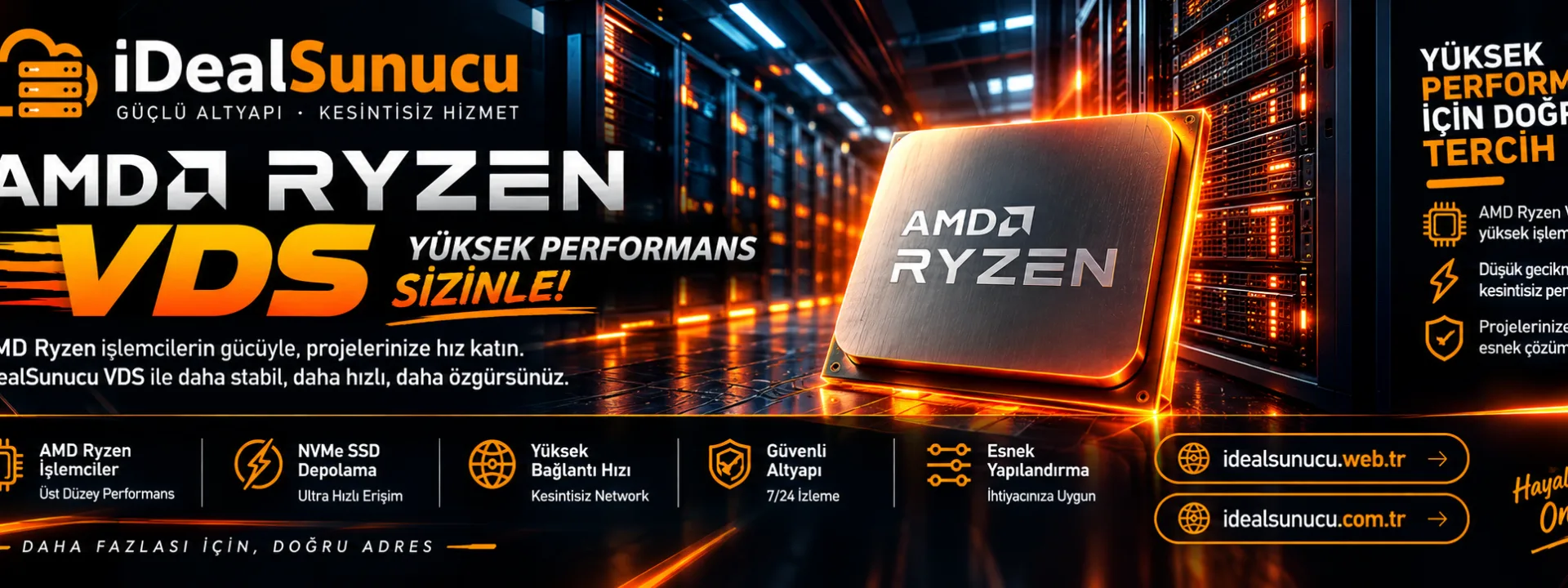 AMD Ryzen İşlemcili VDS Sunucu